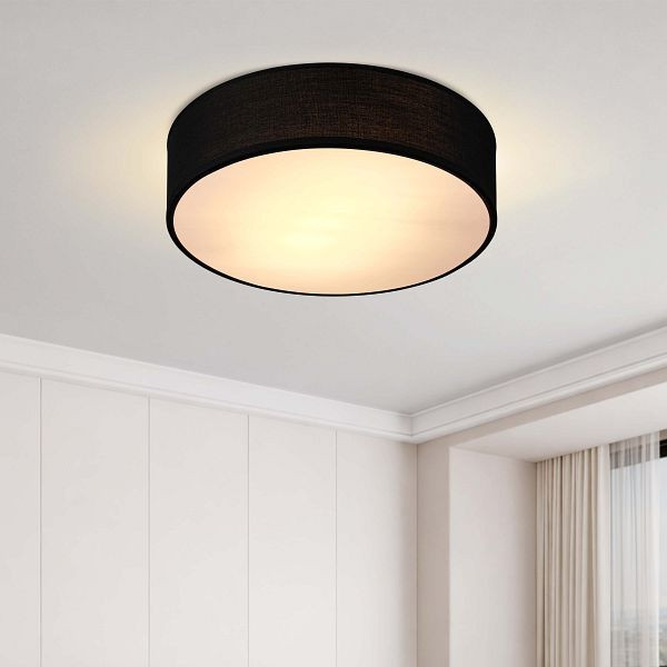 monzana Deckenlampe Schwarz Stoff Ø30cm, 109126, 4251776909189