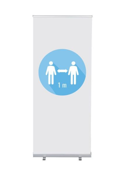 Showdown Displays Roll-Banner Budget 85 Komplettset 1 Meter Abstand Weiß, RBB085LSFI618