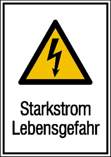 SafetyMarking Warn-Kombischild, Starkstrom Lebensgefahr, BxH 13,1x18,5 cm, Kunststoff (Hart-PVC), 43.1368