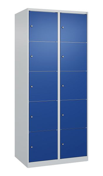 C+P Schließfachschrank Classic PLUS, 2 Abteile, 1850x800x500mm, 7035/5010, 080000-225 S10003