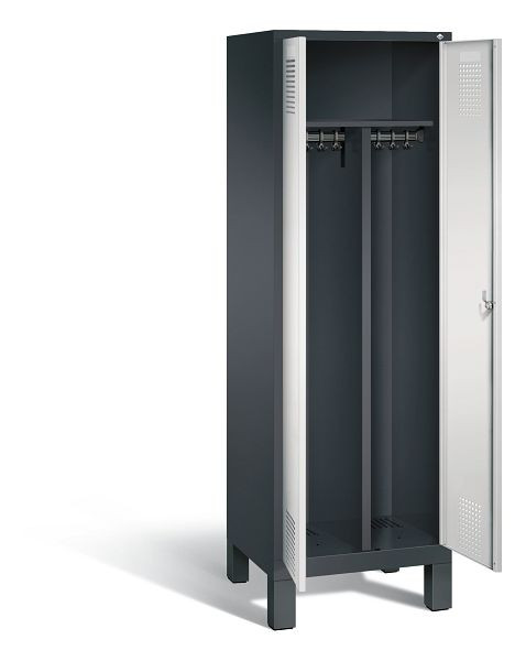 C+P Schwarz-Weiss-Spind Evolo, H1850xB610xT500mm, Farbe: Schwarzgrau / Lichtgrau, 48012-20 S10180
