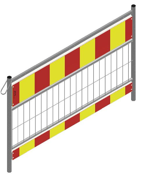 Schake Schrankenzaun nach TL, Länge: 1,60 m, Folie Typ 2, rot / gelb, 333162SK