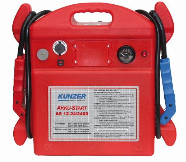 Kunzer AKKU-Start tragbar 12V 2400A, 24V 1200A, AS 12-24/2400