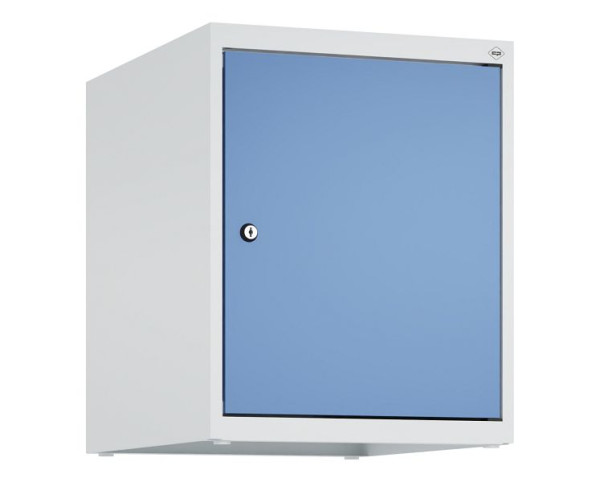 C+P Schrankaufsatz Classic PLUS, Aufsatzschrank, 7035/5023, Zylinderschloss, 500x400x500mm, 1 Abteil, 080090-12 S10020