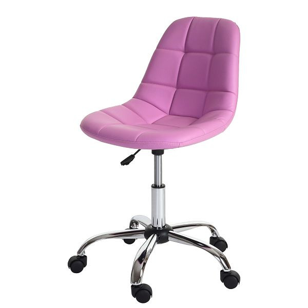 Mendler Drehstuhl HWC-A60, Bürostuhl Arbeitshocker, Schalensitz Kunstleder, rosa, 47824