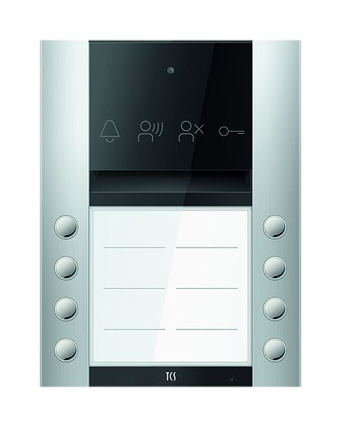 TCS Türkontrollsystem PES PRO Audio Außenstation 8T 2Saplten AP EN silber, ASA110208-0010