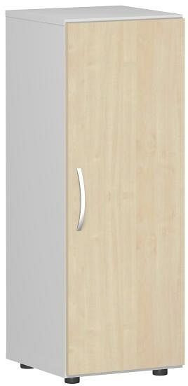 geramöbel Flügeltürenschrank mit Standfüßen, Griff links oder rechts, inkl. Türdämpfer, nicht abschließbar, 400x420x1104, Ahorn/Lichtgrau, S-343102-AL