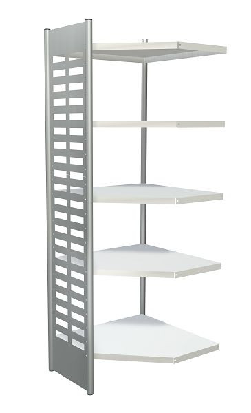 Kerkmann Design-Regal M2, B 700 x T 400 x H 2200 mm, alusilber/lichtgrau, 51583811