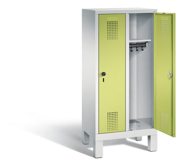 C+P Kindergarten-Spind Evolo, H1350xB610xT300mm, Farbe: Lichtgrau / Viridingrün, 480103-20 S10037