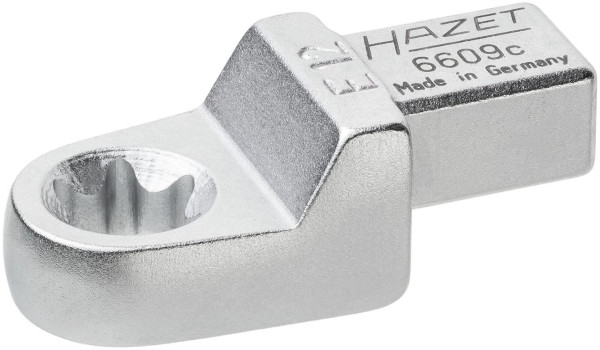 Hazet Einsteck TORX® Ringschlüssel, Einsteck-Vierkant 9 x 12 mm, Außen TORX® Profil, E12, 6609C-E12