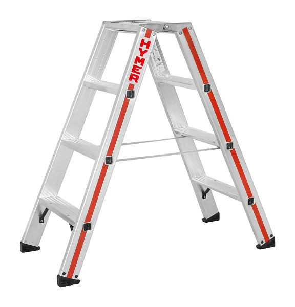 HYMER Stufenstehleiter, beidseitig begehbar, 2x4 Stufen, Länge 1,04 m, Standhöhe: 0,45 m, 802408