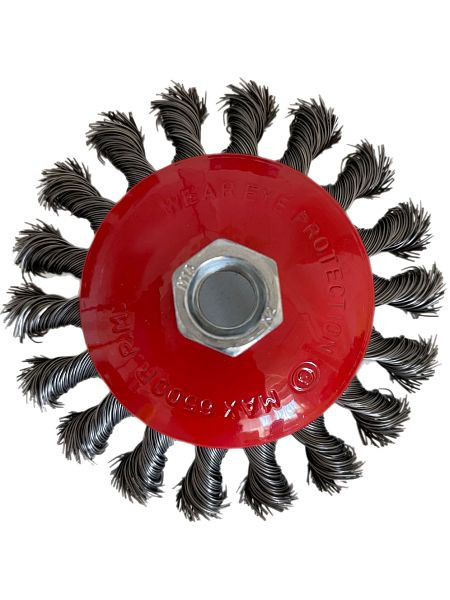 VaGo-Tools Kegelbürsten Drahtbürste 115mm Bürste gezopft Winkelschleifer Flex, VE: 24 Stück, 09-021x24_xv