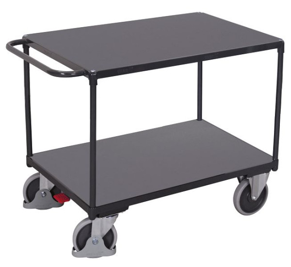 VARIOfit Schwerer Tischwagen mit 2 Ladeflächen, Ladefläche: 1.000 x 600 mm, RAL 7016 anthrazitgrau, sw-600.510/AG