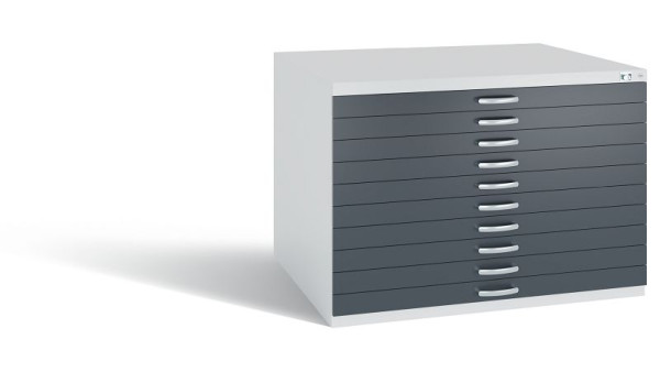 C+P Schubladenschrank Serie 7100_7200, H760xB1100xT765 mm, Grau/Anthrazit, 7101-000 S10398