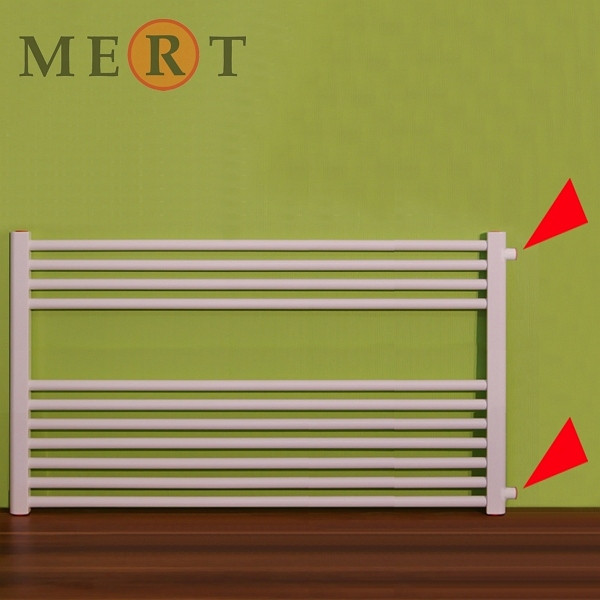 MERT Austauschheizkörper weiß, gerade, 600 x 1000 mm, Anschlussabstand an der Seite 500 mm, 1-100x60-ASR-50