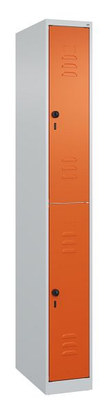C+P Doppelstöckiger Spind Classic PLUS, 1850x250x500mm, 7035/2004, Drehriegel, 080300-19 S10000