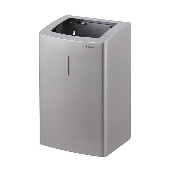 Air Wolf Abfallbehälter mit 25 Liter Volumen, Serie Alpha, H x B x T: 431 x 265 x 224 mm, Edelstahl gebürstet, 60-132