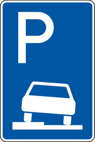 Schilder Klar Verkehrszeichen Parken auf Gehwegen, VZ 315-50, 600x900x2 mm Aluminium 2 mm, reflektierend Typ I, 3150250