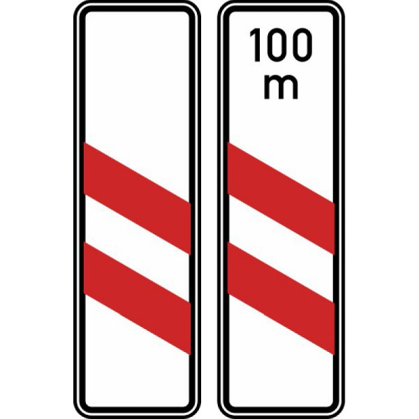 Stein HGS Zweistreifige Bake (Aufstellung links), RA2, Flachform 2 mm, mit Entfernungsangabe 100 m, 159-21-21