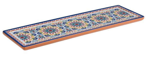 APS GN 2/4 Tablett -ARABESQUE-, 53 x 16,2 cm, Höhe: 2 cm, Melamin, innen: Dekor, außen: Terrakottaoptik, 84683