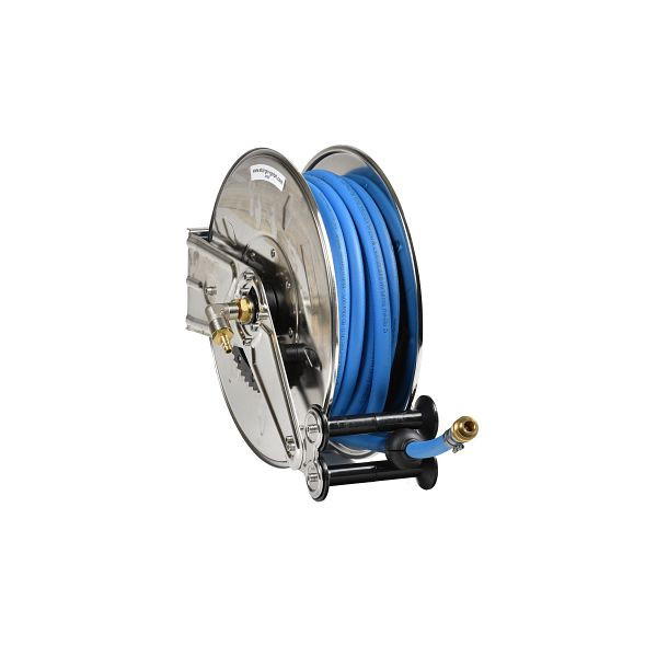 Ebinger Schlauchaufroller OSM 310, Max. 17bar/50°C, 18m - 10mm ID PVC-Druckluftschlauch, Gehäuse: Edelstahl, 1.314.102