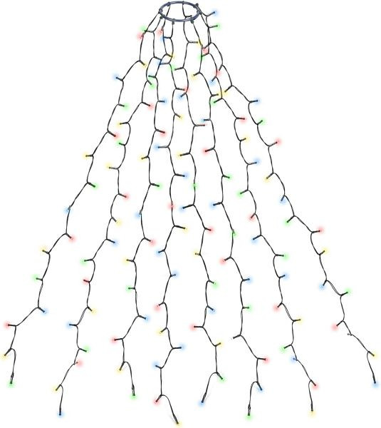 Salcar 2m Christbaumbeleuchtung mit Ring und 8 Girlanden, 280er LED Überwurf, 921030