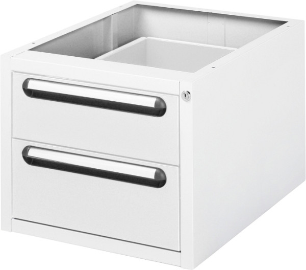 RAU Unterbau-Container mit 2 Schubladen, B480xT600xH395mm, RAL7035/RAL7035, E-US-2-2A.12