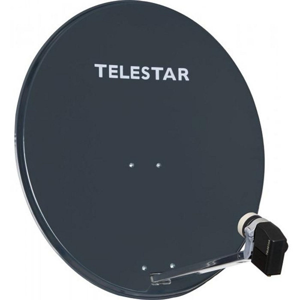 TELESTAR DIGIRAPID 60 A schiefergrau Alu Sat-Antenne inkl. SKYQUAD HC LNB für 4 Teilnehmer, 5109736-AG