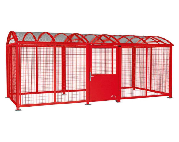 Procity Abschließbare Überdachung Vierkantrohr "Xl", mit Seitenverkleidung+Tür, Drahtgitter Beschichtet, Digital-Zahlencode, RAL 3020, 529096D.3020