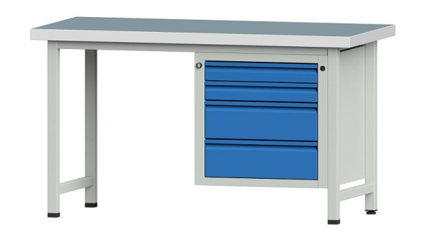 ANKE Werkbänke Kombiwerkbank, Modell 707 E, 1500 x 700 x 850 mm, RAL 7035/5012, UBP 50 mm, 510.537