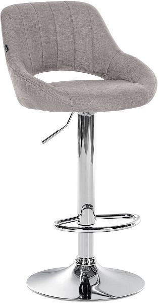 CLP Barhocker Milet Stoff chrom, grau, 321299, 4251756482381