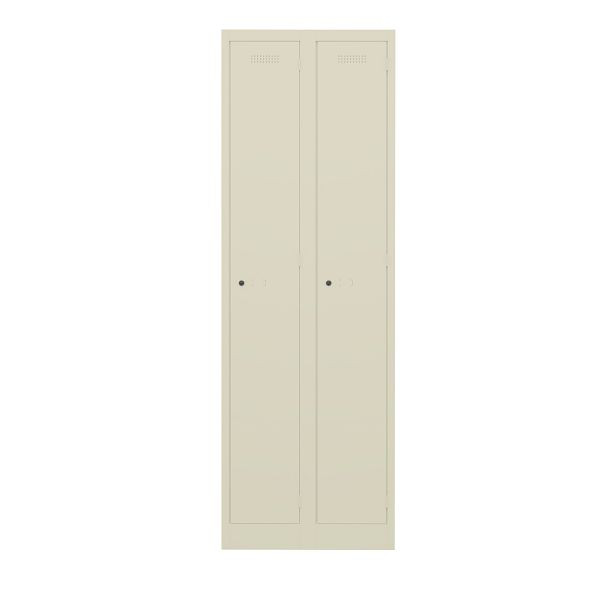 Bisley Garderobenschrank Primary Locker, 2 Abteile, 669 hellelfenbein, PL3050D1669