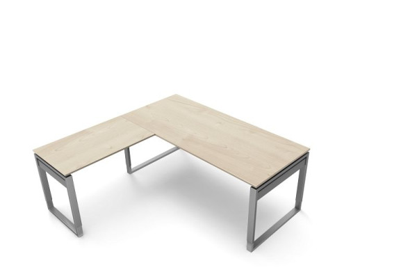 Kerkmann Schreibtisch B 1800 x T 800 x H 680-820 mm mit Anbautisch, Form 5, Farbe: Ahorn, 11406650