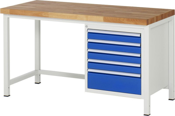 RAU Werkbank Serie 8000 - Modell 8168, B1500 x T700 x H840 mm, 13-8168A1-157B4S.11