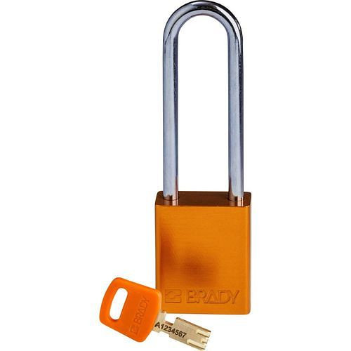 Brady Vorhängeschloss SafeKey, Aluminium lichte Bügelhöhe 76,20 mm, orange, 311996