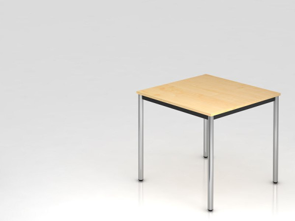 Hammerbacher Besprechungstisch Rundfuß 80x80 Ahorn/Chrom, Rechteckform, VDR08/3/C
