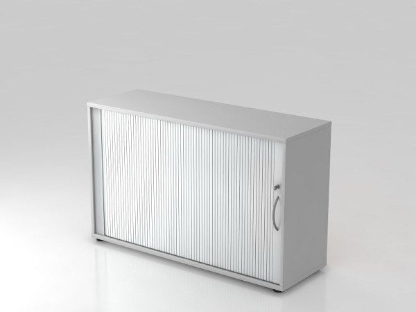 Hammerbacher Rollladenschrank horizontal, 2OH 120cm Bogengriff Grau/Silber, 120x40x74,8 cm (BxTxH), V1732S/5/S/BM