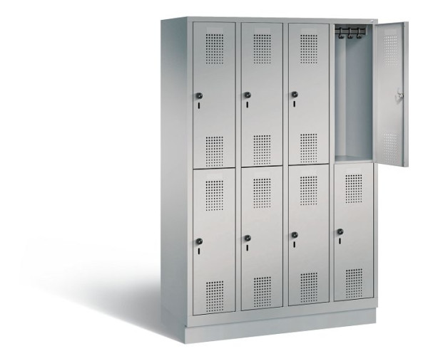 C+P Spind doppelstöckig Evolo, H1800xB1190xT500mm, Farbe: Weißaluminium, 48320-40 S10080