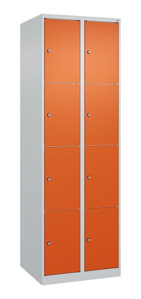 C+P Schließfachschrank Classic PLUS, 2 Abteile mit je 4 Fächern, 1850x600x500mm, 7035/2004, 080000-204 S10000