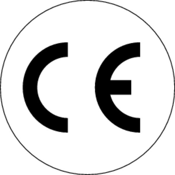 Schilder Klar CE-Zeichen, weiß-schwarz, 10 mm Folie selbstklebend, 54/60