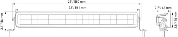 HELLA LED-Fernscheinwerfer, Black Magic Double Lighbar 21.5", 12/24V, 11000lm, doppelte Ausführung, Anbau, ECE-R10, 2000mm, 1FJ 358 176-401