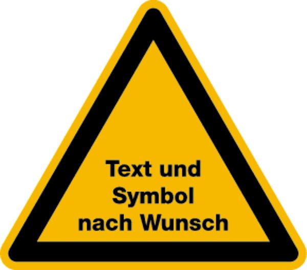 Schilder Klar Warnschilder mit Text nach Wunsch, 100 mm Folie selbstklebend, 3079/61