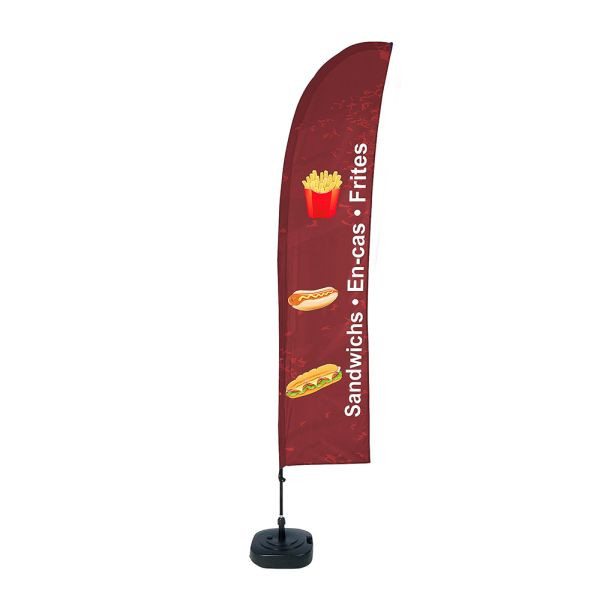 Showdown Displays Beach Flag Budget Wind Komplettset Snacks Französisch, BFBL-WT21-17-I504