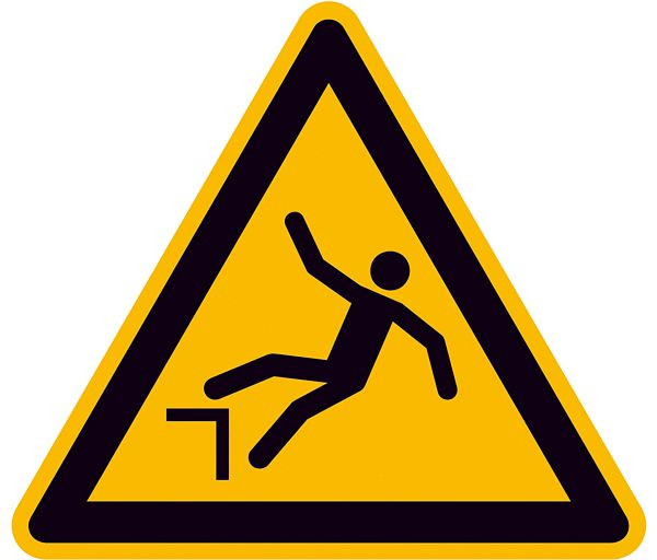 SafetyMarking Warnschild, Warnung vor Absturzgefahr, Länge 31,5 cm, Folie, selbstklebend, 21.A8190