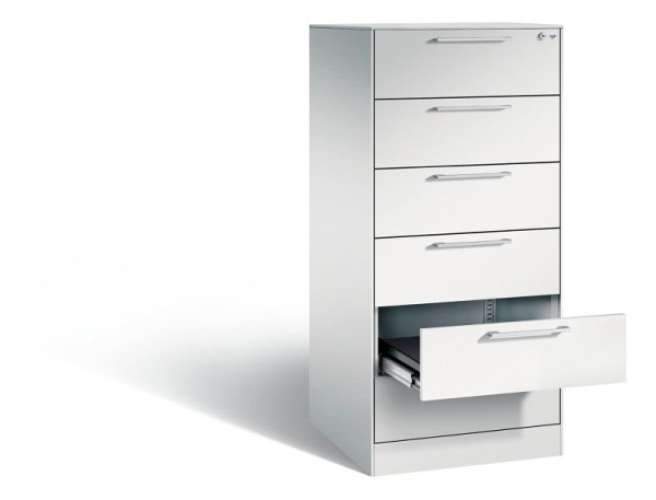 C+P Karteischrank Asisto, H1310xB562xT600mm, Farbe: Lichtgrau, Bügelgriff, 146224-622 S10008