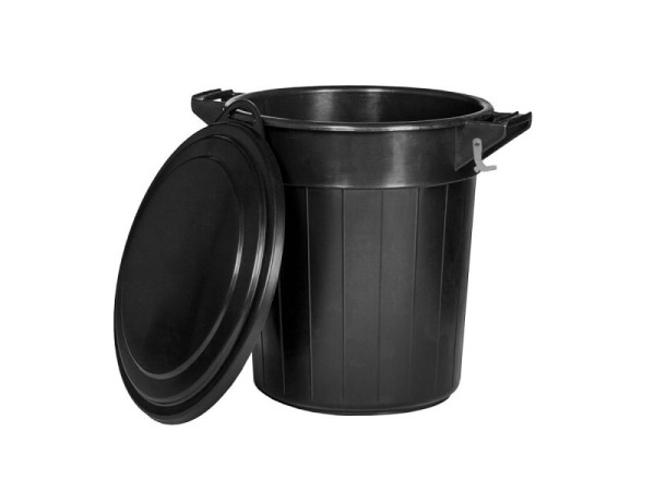 Growi Universal-Futtertonne mit Deckel, Inhalt ca 80 Liter schwarz, 10059620