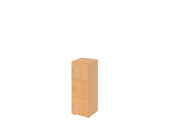 Hammerbacher Schließfachschrank schmal 3OH, 3 Türen mit Schloss, Korpus: Buche, Türen: Buche, 40 x 40 x 110 cm (BxTxH), V234L3/6/6/DS