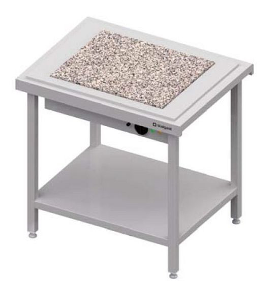 Stalgast Warmausgabe mit einer Wärmeplatte aus Granit 4x GN1/1, 1570x735x880, Edelstahlabdeckung, CF15107