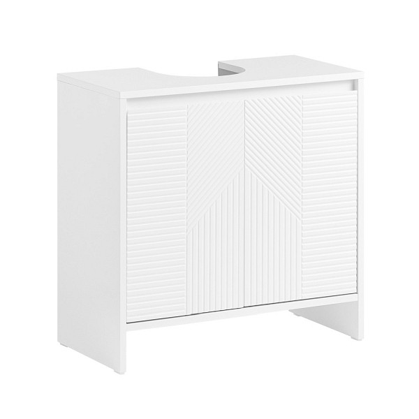 SoBuy Waschbeckenunterschrank mit zwei Türen Weiß 60x30x61 cm, Funktional, BZR157-W