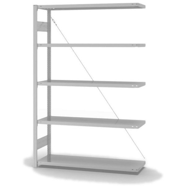 hofe Anbauregal, zerlegt, 5 Böden 2000 x 400 x 1300 mm, lichtgrau ähnlich RAL 7035 ableitfähig kunststoffbeschichtet, HKA20413ESD